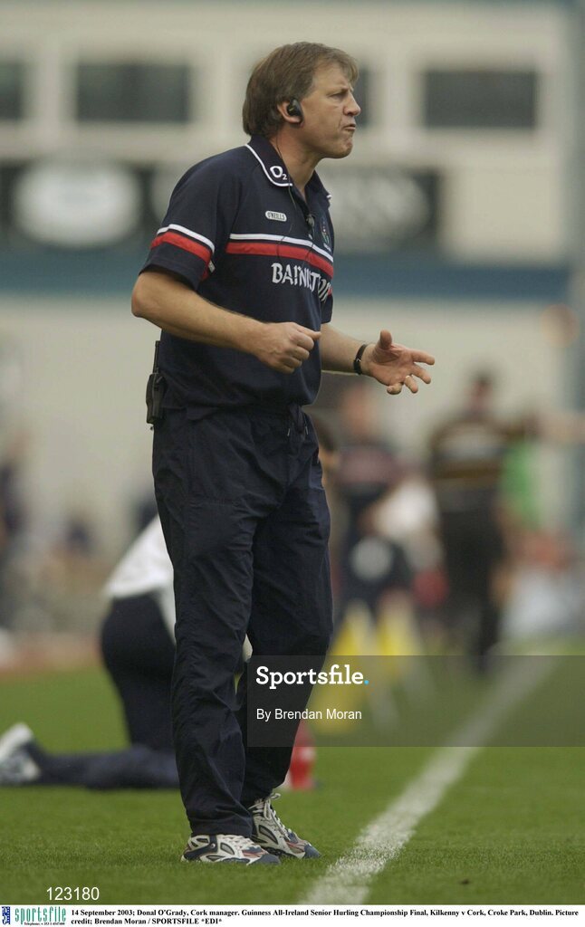 14 September 2003; Donal O'Grady, Cork manager. Guinness All-Ireland Senior Hurling Championship Final, Kilkenny v Cork, Croke Park, Dublin. Picture credit; Brendan Moran / SPORTSFILE *EDI*