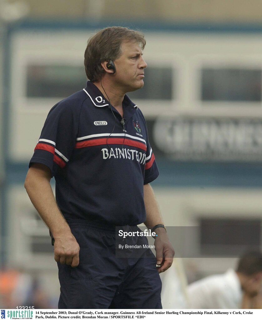 14 September 2003; Donal O'Grady, Cork manager. Guinness All-Ireland Senior Hurling Championship Final, Kilkenny v Cork, Croke Park, Dublin. Picture credit; Brendan Moran / SPORTSFILE *EDI*