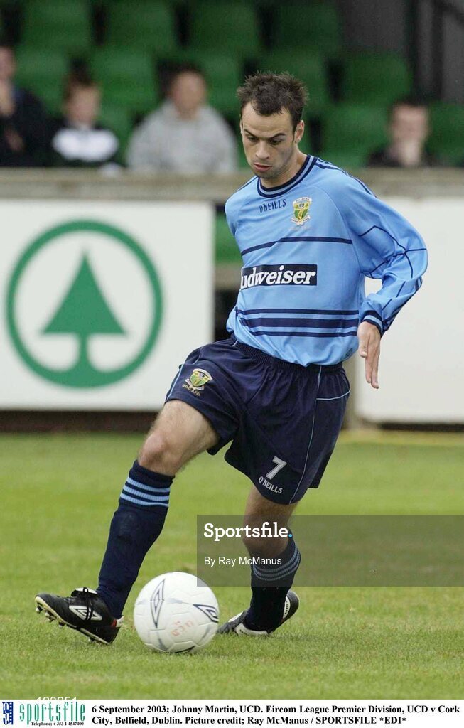 6 September 2003; Johnny Martin, UCD. Eircom League Premier Division, UCD v Cork City, Belfield, Dublin. Picture credit; Ray McManus / SPORTSFILE *EDI*