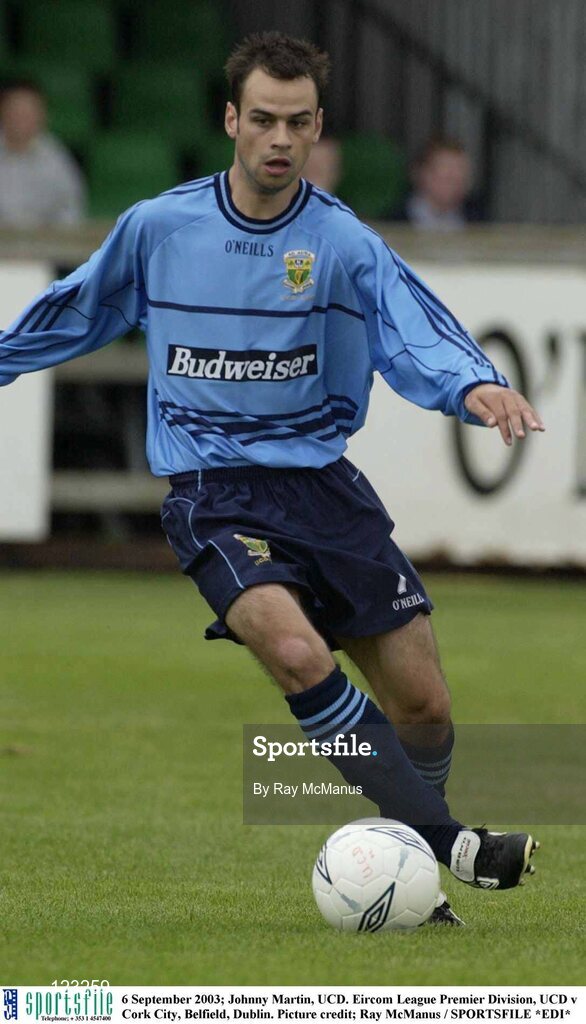 6 September 2003; Johnny Martin, UCD. Eircom League Premier Division, UCD v Cork City, Belfield, Dublin. Picture credit; Ray McManus / SPORTSFILE *EDI*