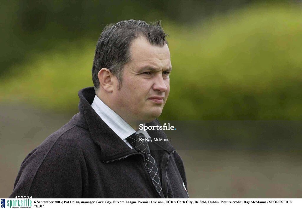 6 September 2003; Pat Dolan, manager Cork City. Eircom League Premier Division, UCD v Cork City, Belfield, Dublin. Picture credit; Ray McManus / SPORTSFILE *EDI*