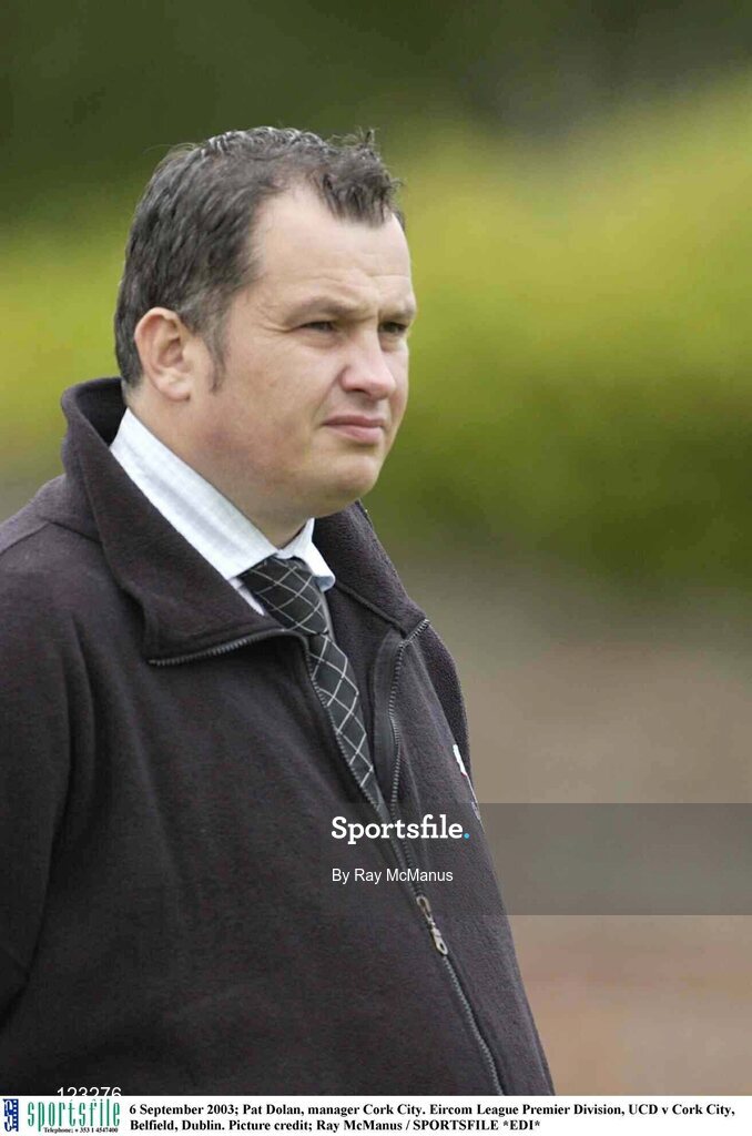 6 September 2003; Pat Dolan, manager Cork City. Eircom League Premier Division, UCD v Cork City, Belfield, Dublin. Picture credit; Ray McManus / SPORTSFILE *EDI*
