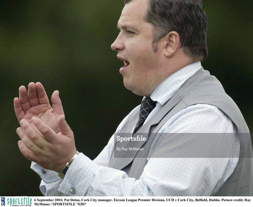 6 September 2003; Pat Dolan, Cork City manager. Eircom League Premier Division, UCD v Cork City, Belfield, Dublin. Picture credit; Ray McManus / SPORTSFILE *EDI*