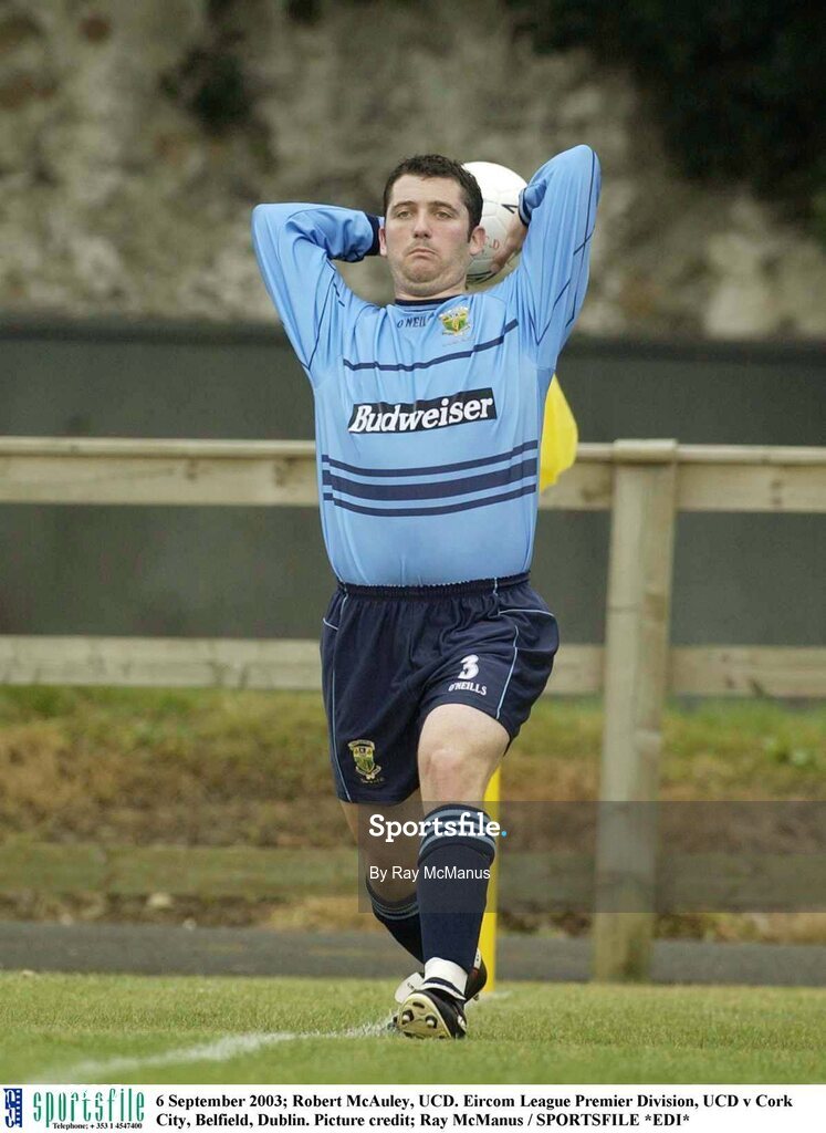 6 September 2003; Robert McAuley, UCD. Eircom League Premier Division, UCD v Cork City, Belfield, Dublin. Picture credit; Ray McManus / SPORTSFILE *EDI*