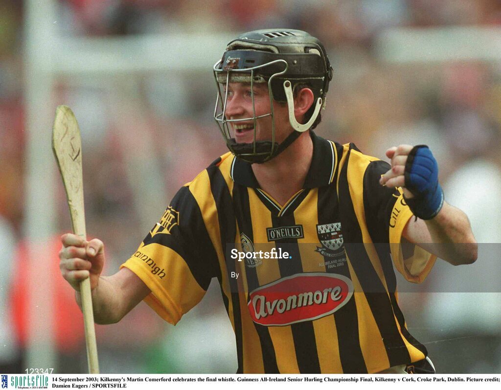 14 September 2003; Kilkenny's Martin Comerford celebrates the final whistle. Guinness All-Ireland Senior Hurling Championship Final, Kilkenny v Cork, Croke Park, Dublin. Picture credit; Damien Eagers / SPORTSFILE
