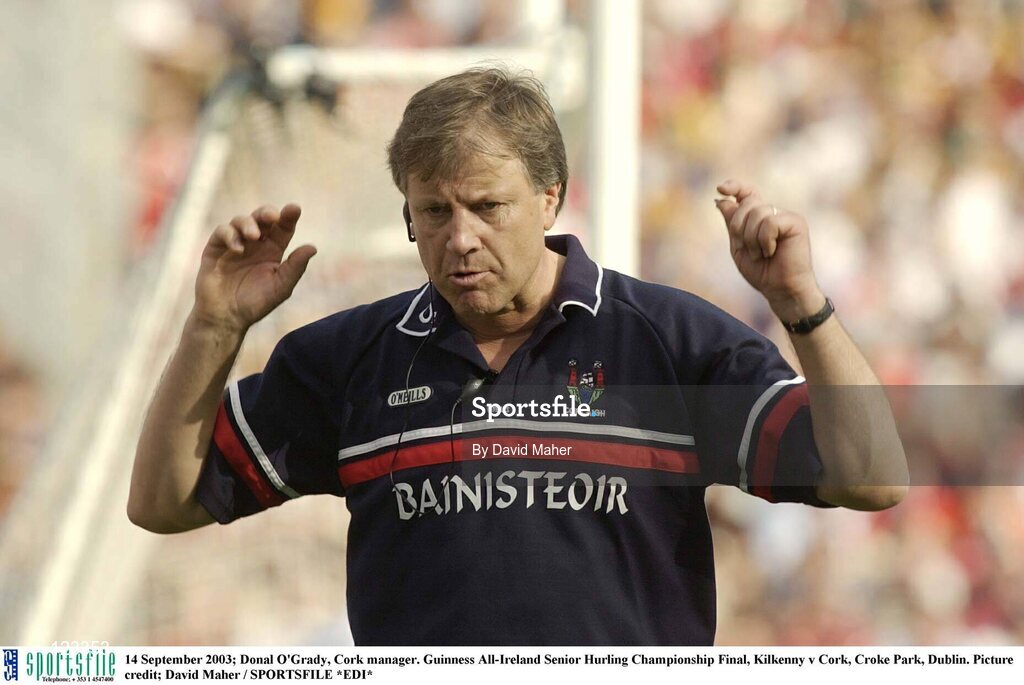 14 September 2003; Donal O'Grady, Cork manager. Guinness All-Ireland Senior Hurling Championship Final, Kilkenny v Cork, Croke Park, Dublin. Picture credit; David Maher / SPORTSFILE *EDI*