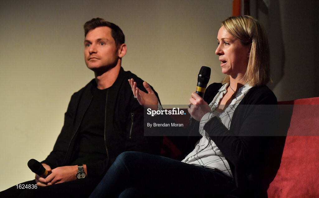 17 December 2018; ’Mental Strength and the Road to Tokyo’ is the first in a series of events hosted by Team Ireland’s Athletes’ Commission in the lead up to Tokyo 2020, focusing on mental fortitude during the qualification process of an Olympic cycle. The event was designed to prepare aspiring Olympians for their Olympic journey drawing on the experience of the Irish Olympic family. The event was attended by a wide spectrum of people across 20 sports, from junior athletes to seasoned Olympians. Speaking at the event is Sports Psychologist Dr. Kate Kirby. Photo by Brendan Moran/Sportsfile
