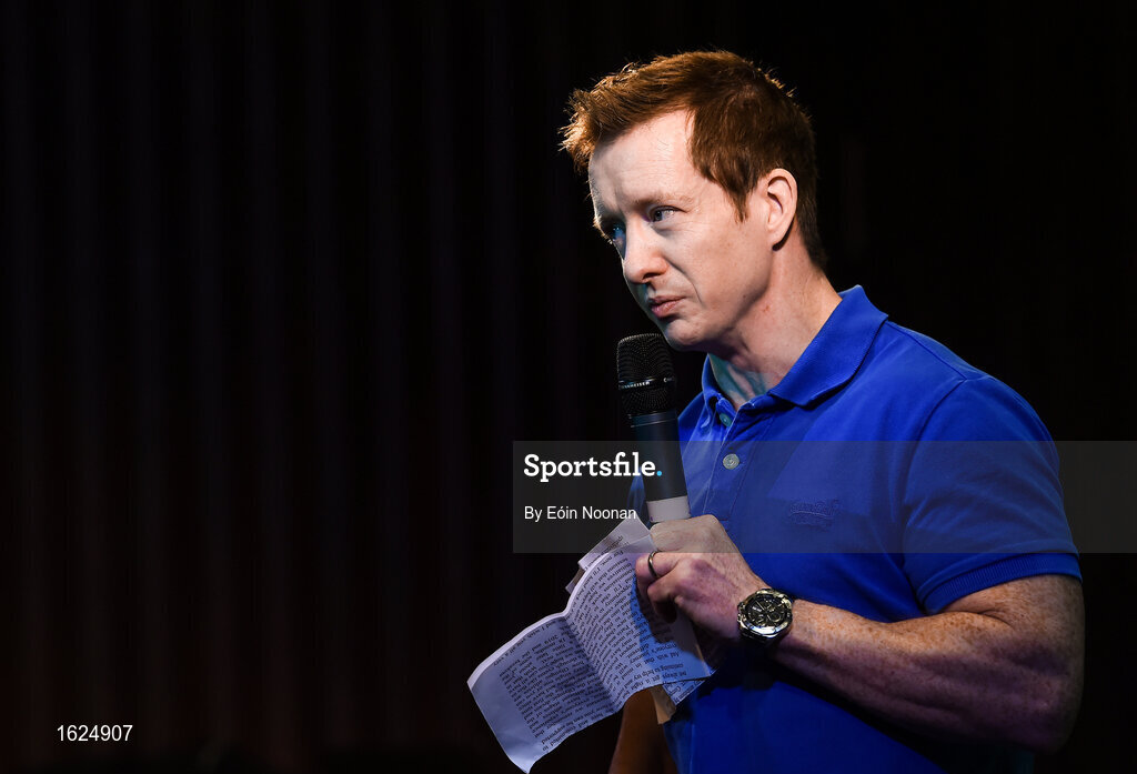 17 December 2018; ’Mental Strength and the Road to Tokyo’ is the first in a series of events hosted by Team Ireland’s Athletes’ Commission in the lead up to Tokyo 2020, focusing on mental fortitude during the qualification process of an Olympic cycle. The event was designed to prepare aspiring Olympians for their Olympic journey drawing on the experience of the Irish Olympic family. The event was attended by a wide spectrum of people across 20 sports, from junior athletes to seasoned Olympians. Speaking at the event is Team Ireland Athletes Commission Chairman Shane O'Connor at The Sugar Club in Dublin. Photo by Eóin Noonan/Sportsfile