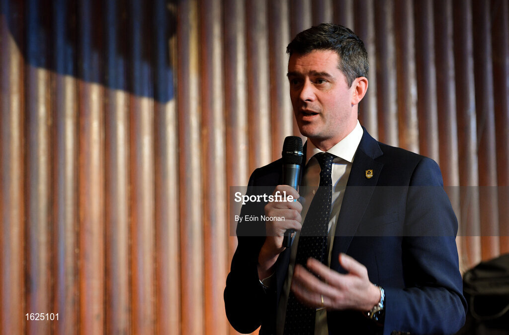 17 December 2018; ’Mental Strength and the Road to Tokyo’ is the first in a series of events hosted by Team Ireland’s Athletes’ Commission in the lead up to Tokyo 2020, focusing on mental fortitude during the qualification process of an Olympic cycle. The event was designed to prepare aspiring Olympians for their Olympic journey drawing on the experience of the Irish Olympic family. The event was attended by a wide spectrum of people across 20 sports, from junior athletes to seasoned Olympians. Speaking at the event is Olympic Federation of Ireland CEO Peter Sherrard. Photo by Eóin Noonan/Sportsfile