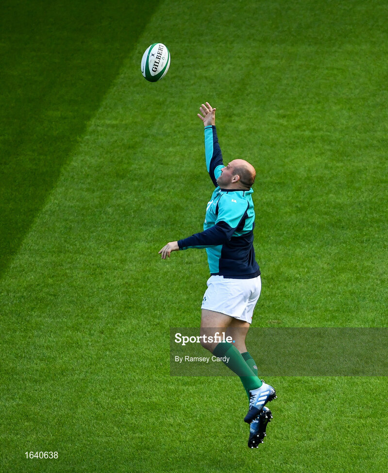 1 February 2019; Rory Best during the Ireland Rugby captain's run at the Aviva Stadium in Dublin. Photo by Ramsey Cardy/Sportsfile