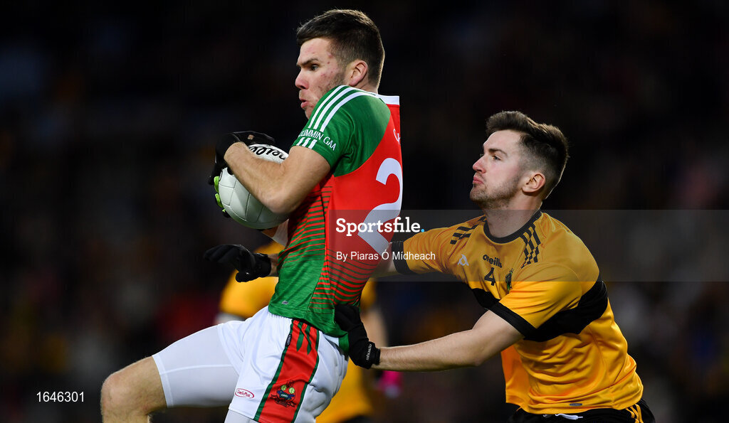 9 February 2019; Kevin McCarthy of Kilcummin in action against Mick McNamee of Naomh Éanna during the AIB GAA Football All-Ireland Intermediate Championship Final match between Kilcummin and Naomh Éanna at Croke Park in Dublin. Photo by Piaras Ó Mídheach/Sportsfile