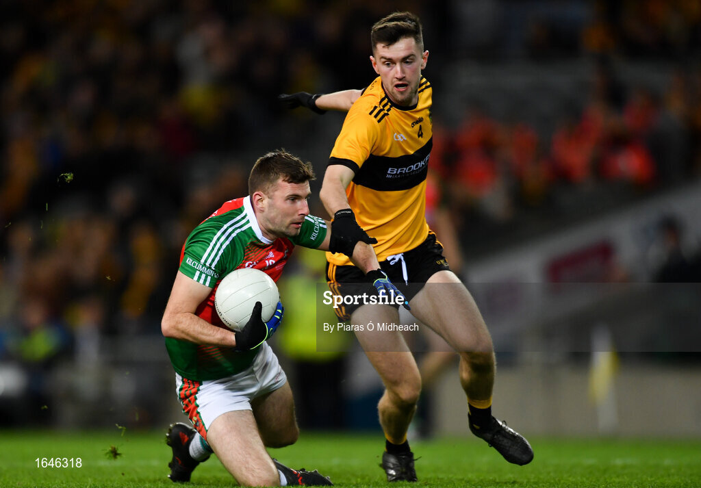 9 February 2019; John McCarthy of Kilcummin in action against Mick McNamee of Naomh Éanna during the AIB GAA Football All-Ireland Intermediate Championship Final match between Kilcummin and Naomh Éanna at Croke Park in Dublin. Photo by Piaras Ó Mídheach/Sportsfile