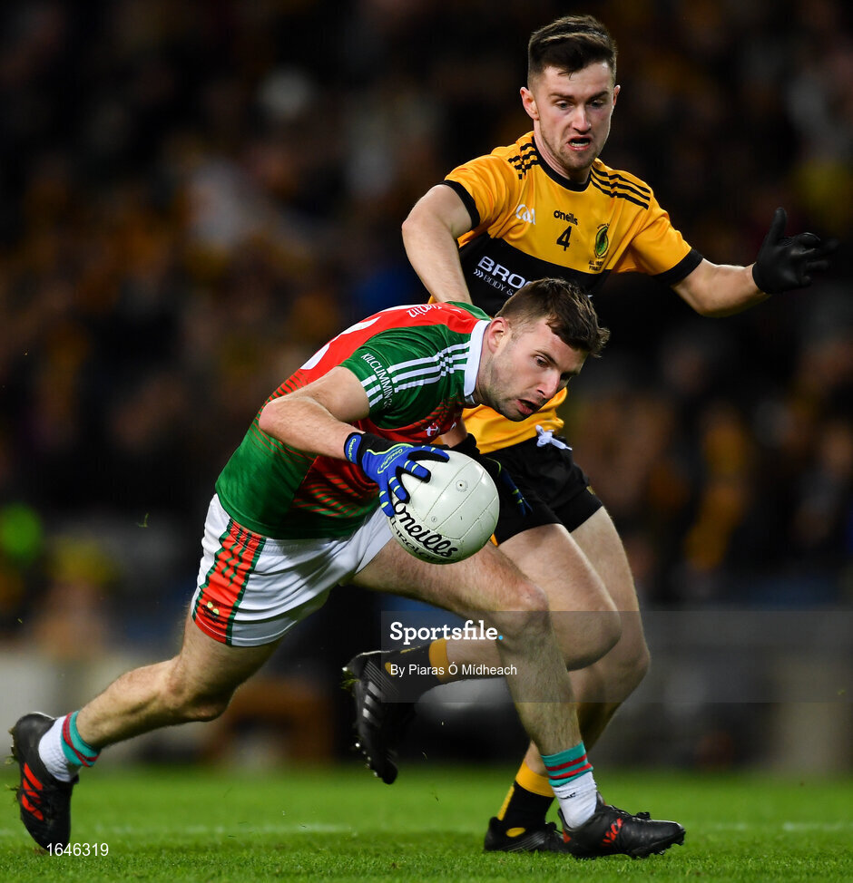 9 February 2019; John McCarthy of Kilcummin in action against Mick McNamee of Naomh Éanna during the AIB GAA Football All-Ireland Intermediate Championship Final match between Kilcummin and Naomh Éanna at Croke Park in Dublin. Photo by Piaras Ó Mídheach/Sportsfile
