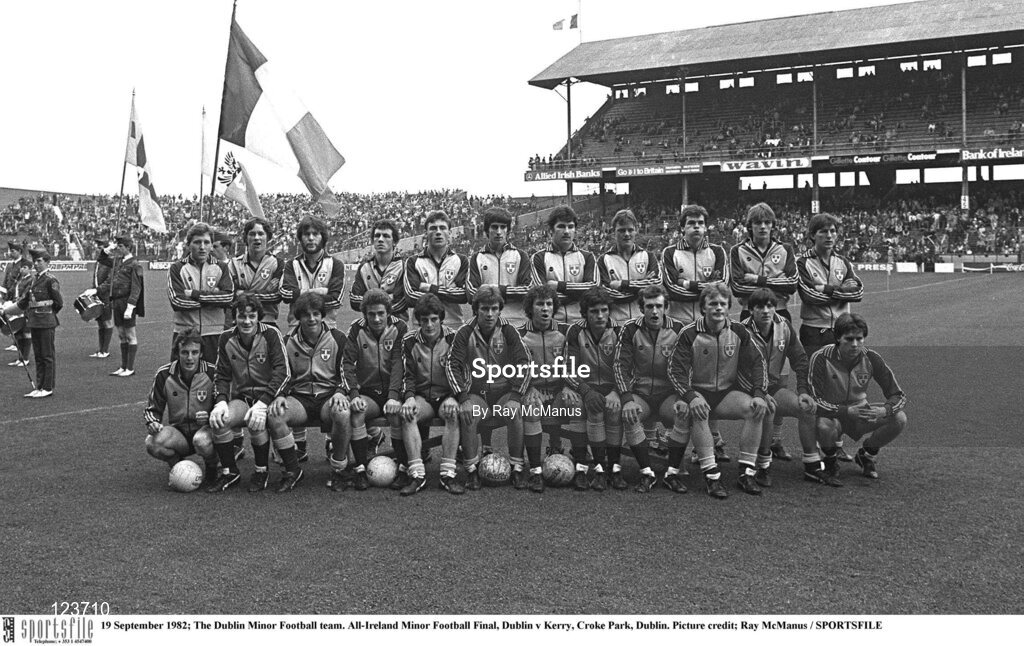 19 September 1982; The Dublin Minor Football team ahead of the All-Ireland Minor Football Final match between Dublin and Kerry at Croke Park, Dublin. Photo by Ray McManus/Sportsfile