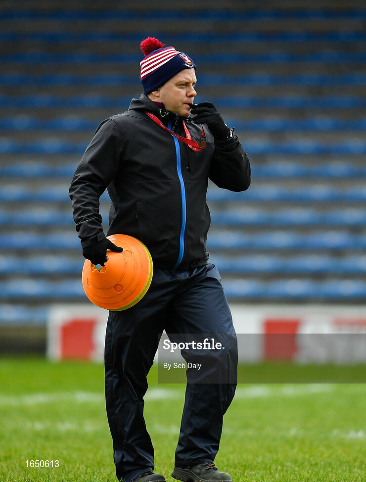 16 February 2019; Mullinalaghta St Columba's manager Mickey Graham prior to the AIB GAA Football All-Ireland Senior Club Championship Semi-Final match between Mullinalaghta St Columba’s and Dr Crokes at Semple Stadium in Thurles, Tipperary. Photo by Seb Daly/Sportsfile