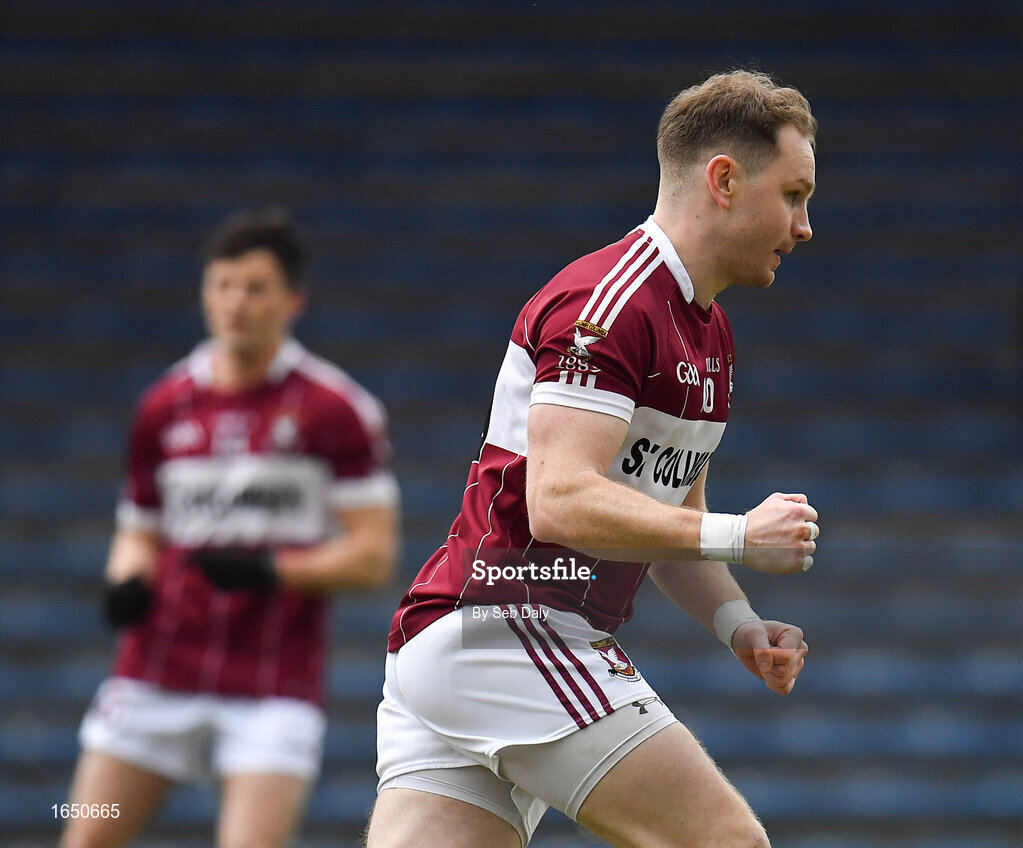 16 February 2019; Gary Rogers of Mullinalaghta St Columba's celebrates after scoring his side's first goal of the game during the AIB GAA Football All-Ireland Senior Club Championship Semi-Final match between Mullinalaghta St Columba’s and Dr Crokes at Semple Stadium in Thurles, Tipperary. Photo by Seb Daly/Sportsfile
