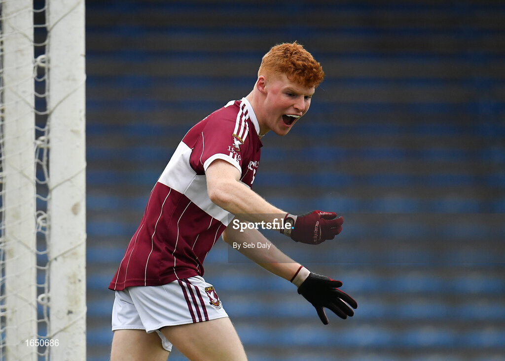 16 February 2019; Jayson Matthews of Mullinalaghta St Columba's celebrates after scoring his side's second goal of the game during the AIB GAA Football All-Ireland Senior Club Championship Semi-Final match between Mullinalaghta St Columba’s and Dr Crokes at Semple Stadium in Thurles, Tipperary. Photo by Seb Daly/Sportsfile