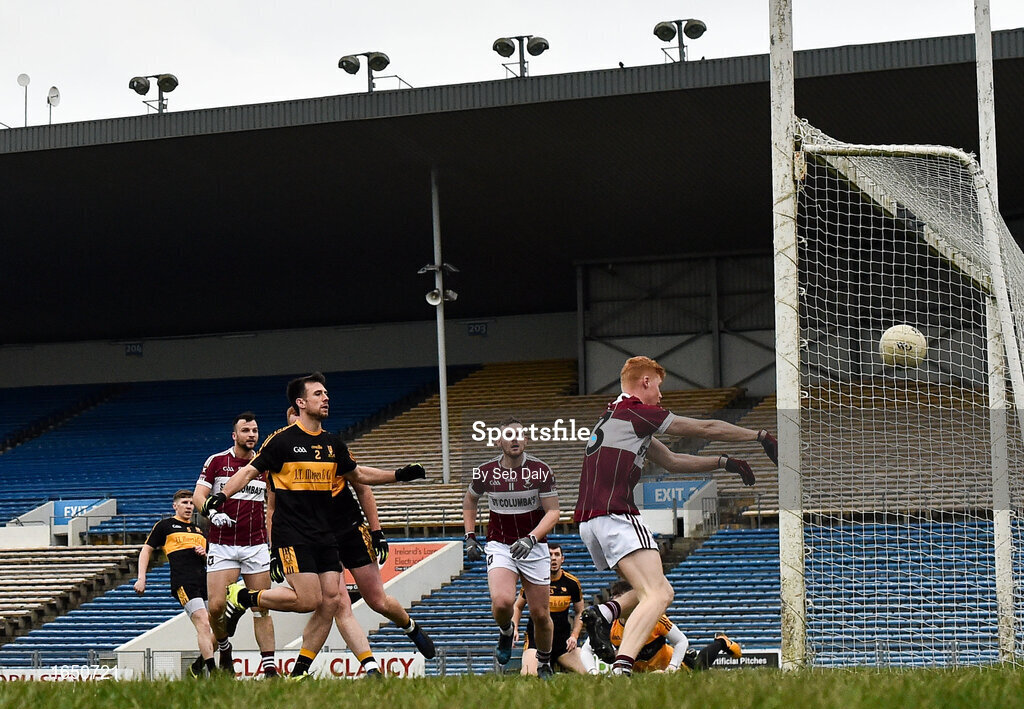 16 February 2019; Jayson Matthews of Mullinalaghta St Columba's scores his side's second goal of the game during the AIB GAA Football All-Ireland Senior Club Championship Semi-Final match between Mullinalaghta St Columba’s and Dr Crokes at Semple Stadium in Thurles, Tipperary. Photo by Seb Daly/Sportsfile