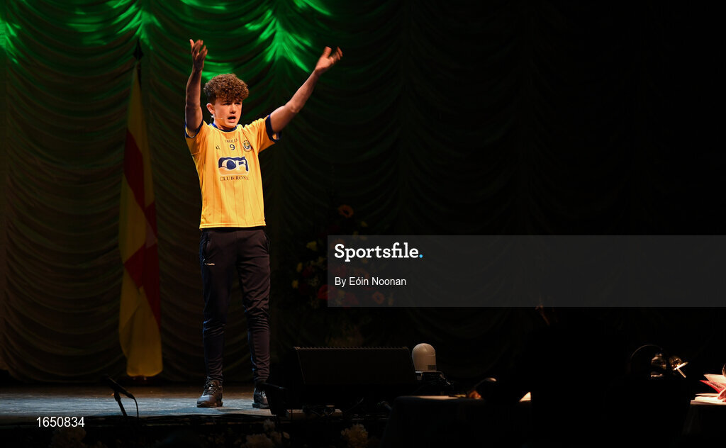16 February 2019; Evan Gunn from Elphin, Roscommon, representing Connacht in the Aithriseoireacht catagory during the Cream of The Crop at Scór na nÓg All Ireland Finals at St Gerards De La Salle Secondary School in Castlebar, Co Mayo. Photo by Eóin Noonan/Sportsfile