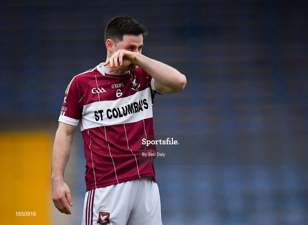 16 February 2019; Shane Mulligan of Mullinalaghta St Columba's following his side's defeat during the AIB GAA Football All-Ireland Senior Club Championship Semi-Final match between Mullinalaghta St Columba’s and Dr Crokes at Semple Stadium in Thurles, Tipperary. Photo by Seb Daly/Sportsfile