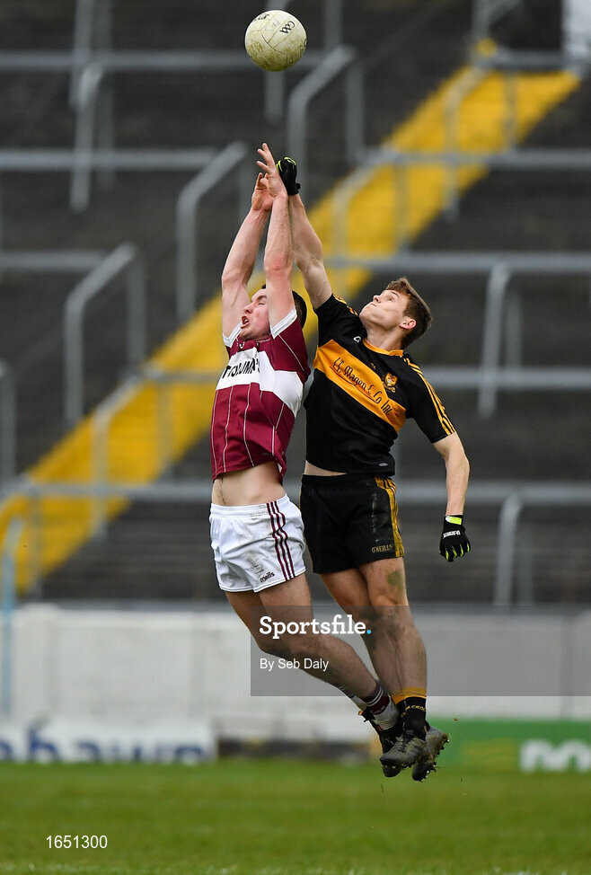 16 February 2019; David McGivney of Mullinalaghta St Columba's in action against Gavin White of Dr Crokes during the AIB GAA Football All-Ireland Senior Club Championship Semi-Final match between Mullinalaghta St Columba’s and Dr Crokes at Semple Stadium in Thurles, Tipperary. Photo by Seb Daly/Sportsfile