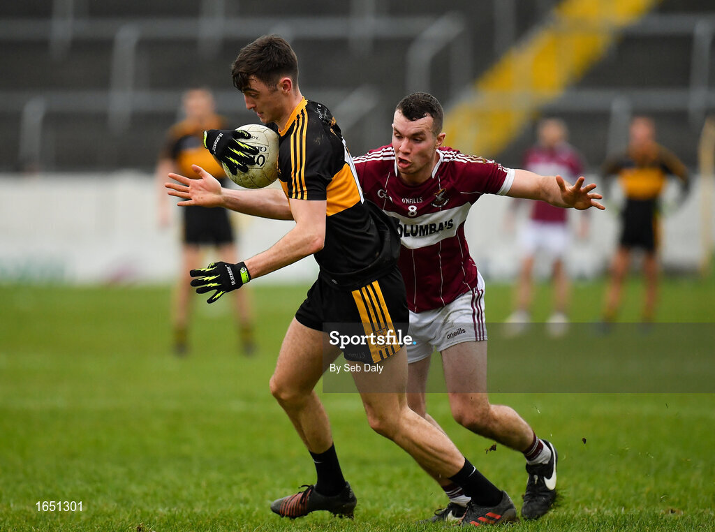 16 February 2019; David Shaw of Dr Crokes in action against David McGivney of Mullinalaghta St Columba's during the AIB GAA Football All-Ireland Senior Club Championship Semi-Final match between Mullinalaghta St Columba’s and Dr Crokes at Semple Stadium in Thurles, Tipperary. Photo by Seb Daly/Sportsfile