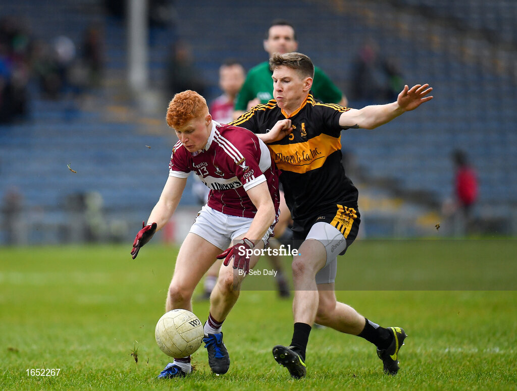 16 February 2019; Jayson Matthews of Mullinalaghta St Columba's in action against David O’Leary of Dr Crokes during the AIB GAA Football All-Ireland Senior Club Championship Semi-Final match between Mullinalaghta St Columba’s and Dr Crokes at Semple Stadium in Thurles, Tipperary. Photo by Seb Daly/Sportsfile