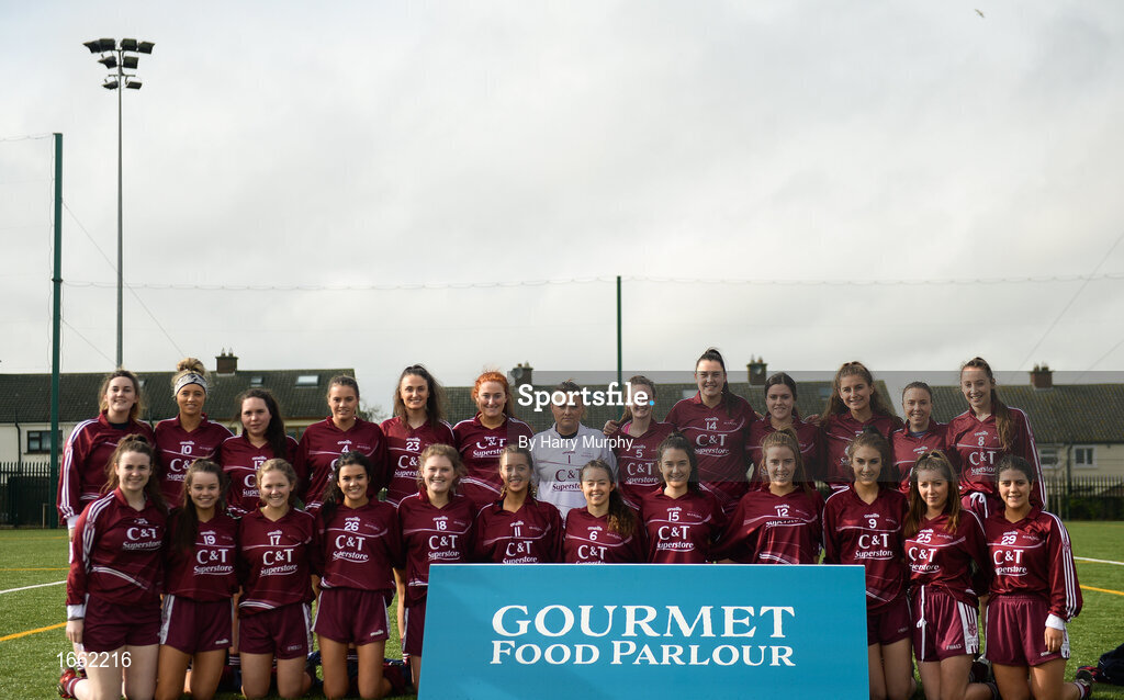 8 March 2019; Marino players prior to the Gourmet Food Parlour Donaghy Cup Final match between Galway Mayo Institute of Technology and Marino at TU Dublin Broombridge Sports Grounds in Dublin. Photo by Harry Murphy/Sportsfile