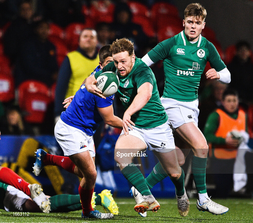 8 March 2019; Liam Turner of Ireland in action against France during the U20 Six Nations Rugby Championship match between Ireland and France at Irish Independent Park in Cork. Photo by Matt Browne/Sportsfile