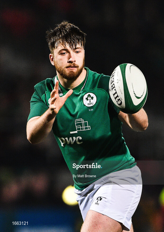 8 March 2019; Dylan Tierney-Martin of Ireland during the U20 Six Nations Rugby Championship match between Ireland and France at Irish Independent Park in Cork. Photo by Matt Browne/Sportsfile