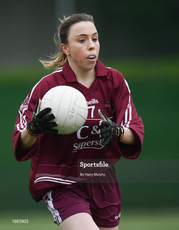 8 March 2019; Orlaith Durkan of Marino during the Gourmet Food Parlour Donaghy Cup Final match between Galway Mayo Institute of Technology and Marino at TU Dublin Broombridge Sports Grounds in Dublin. Photo by Harry Murphy/Sportsfile