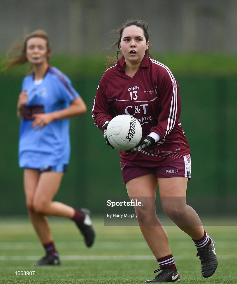 8 March 2019; Shaunagh Maher of Marino during the Gourmet Food Parlour Donaghy Cup Final match between Galway Mayo Institute of Technology and Marino at TU Dublin Broombridge Sports Grounds in Dublin. Photo by Harry Murphy/Sportsfile