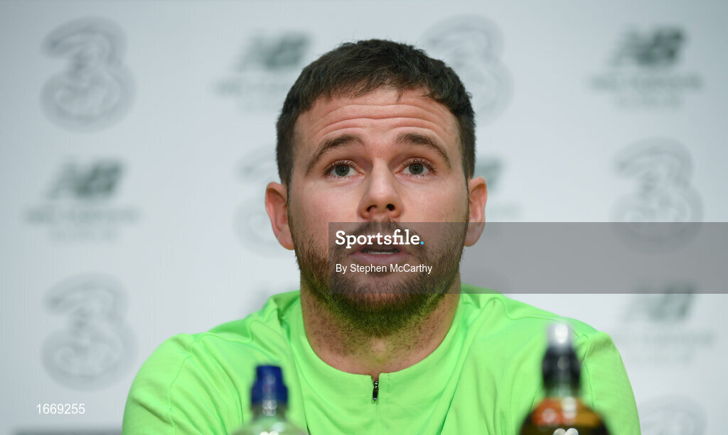 20 March 2019; Alan Judge during a Republic of Ireland press conference at the FAI National Training Centre in Abbotstown, Dublin. Photo by Stephen McCarthy/Sportsfile