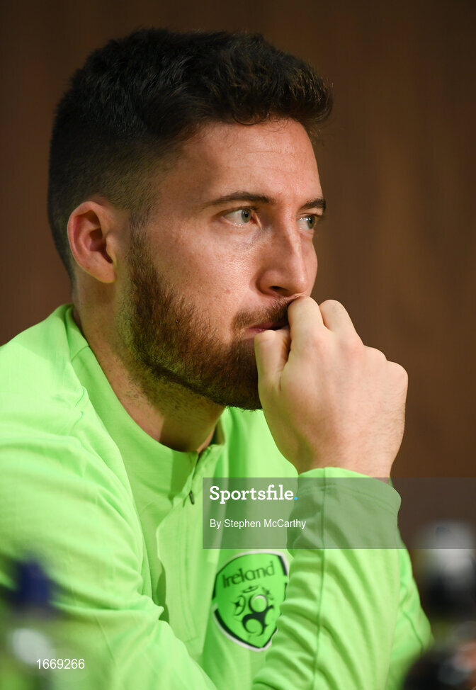 20 March 2019; Matt Doherty during a Republic of Ireland press conference at the FAI National Training Centre in Abbotstown, Dublin. Photo by Stephen McCarthy/Sportsfile
