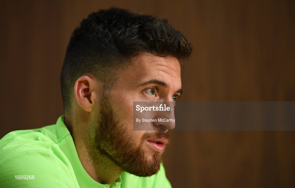 20 March 2019; Matt Doherty during a Republic of Ireland press conference at the FAI National Training Centre in Abbotstown, Dublin. Photo by Stephen McCarthy/Sportsfile