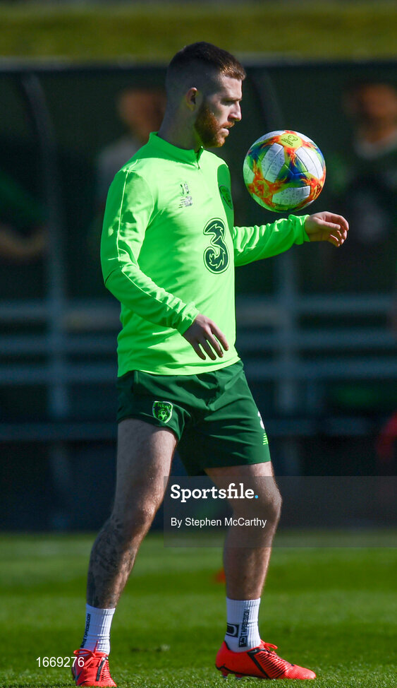 20 March 2019; Jack Byrne during a Republic of Ireland training session at the FAI National Training Centre in Abbotstown, Dublin. Photo by Stephen McCarthy/Sportsfile