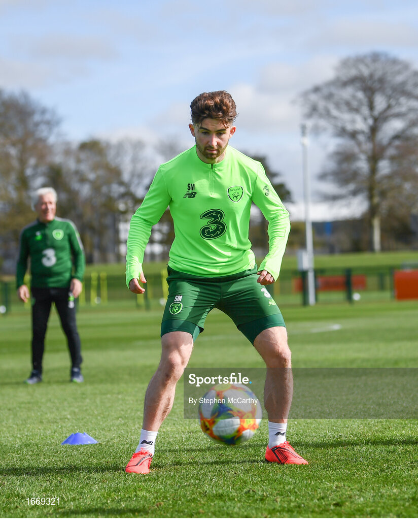 20 March 2019; Sean Maguire during a Republic of Ireland training session at the FAI National Training Centre in Abbotstown, Dublin. Photo by Stephen McCarthy/Sportsfile