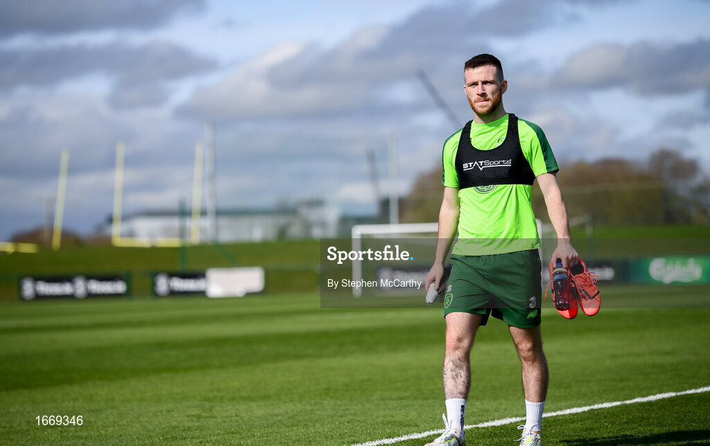 20 March 2019; Jack Byrne following a Republic of Ireland training session at the FAI National Training Centre in Abbotstown, Dublin. Photo by Stephen McCarthy/Sportsfile