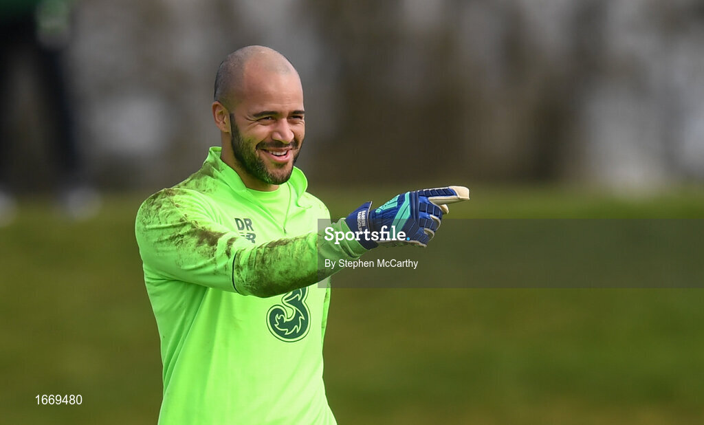 20 March 2019; Darren Randolph during a Republic of Ireland training session at the FAI National Training Centre in Abbotstown, Dublin. Photo by Stephen McCarthy/Sportsfile