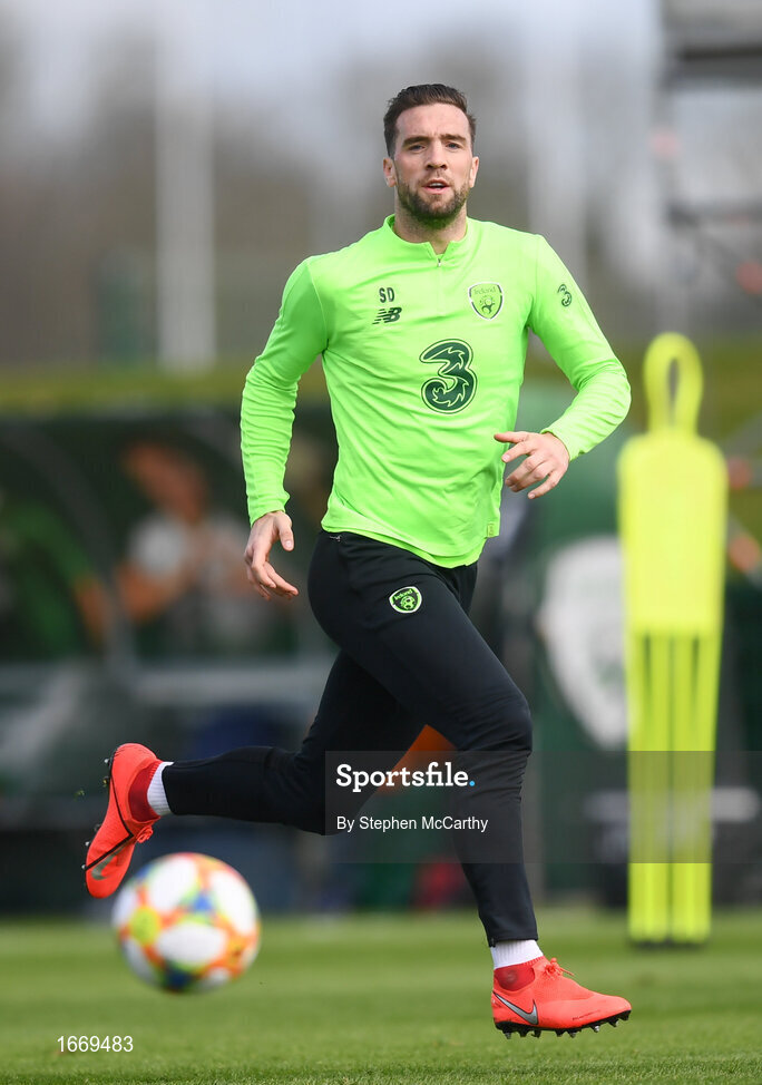 20 March 2019; Shane Duffy during a Republic of Ireland training session at the FAI National Training Centre in Abbotstown, Dublin. Photo by Stephen McCarthy/Sportsfile