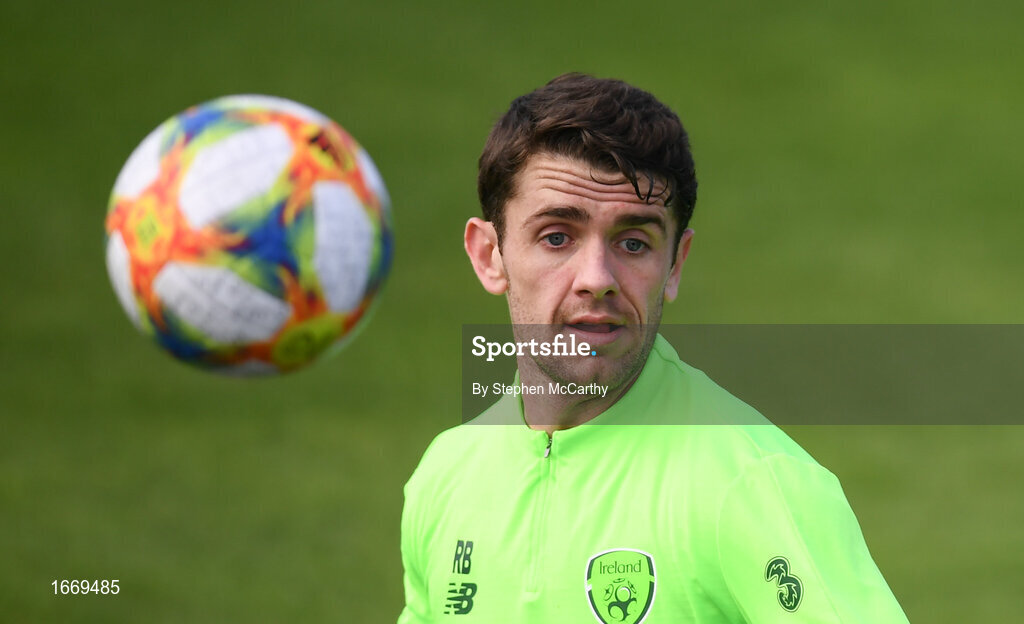 20 March 2019; Robbie Brady during a Republic of Ireland training session at the FAI National Training Centre in Abbotstown, Dublin. Photo by Stephen McCarthy/Sportsfile