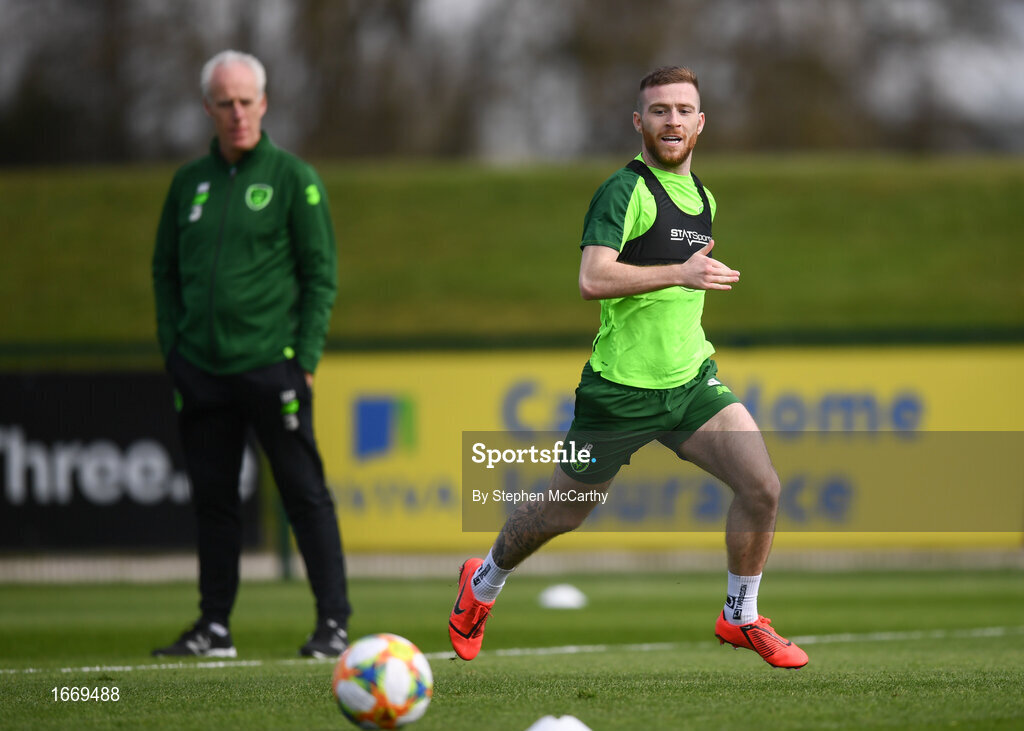 20 March 2019; Jack Byrne during a Republic of Ireland training session at the FAI National Training Centre in Abbotstown, Dublin. Photo by Stephen McCarthy/Sportsfile
