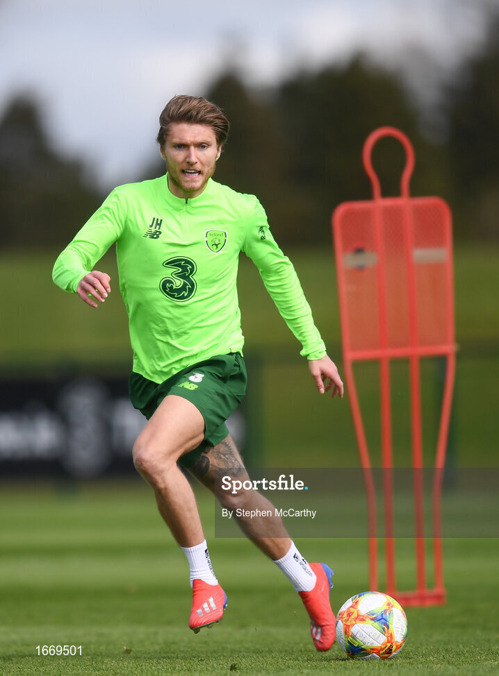 20 March 2019; Jeff Hendrick during a Republic of Ireland training session at the FAI National Training Centre in Abbotstown, Dublin. Photo by Stephen McCarthy/Sportsfile