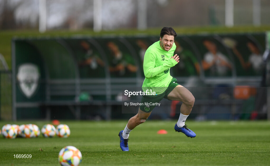 20 March 2019; Harry Arter during a Republic of Ireland training session at the FAI National Training Centre in Abbotstown, Dublin. Photo by Stephen McCarthy/Sportsfile
