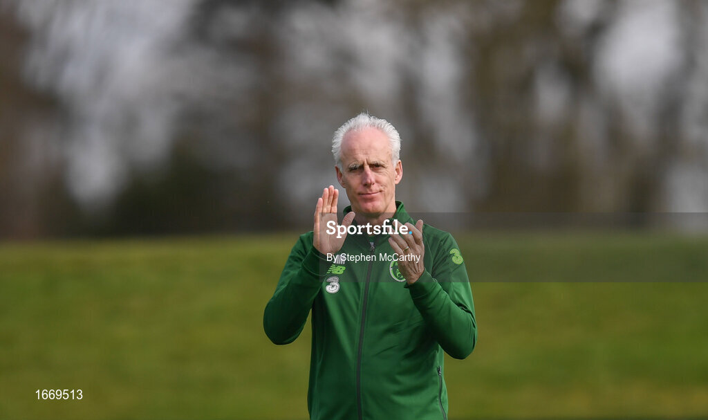 20 March 2019; Republic of Ireland manager Mick McCarthy during a training session at the FAI National Training Centre in Abbotstown, Dublin. Photo by Stephen McCarthy/Sportsfile
