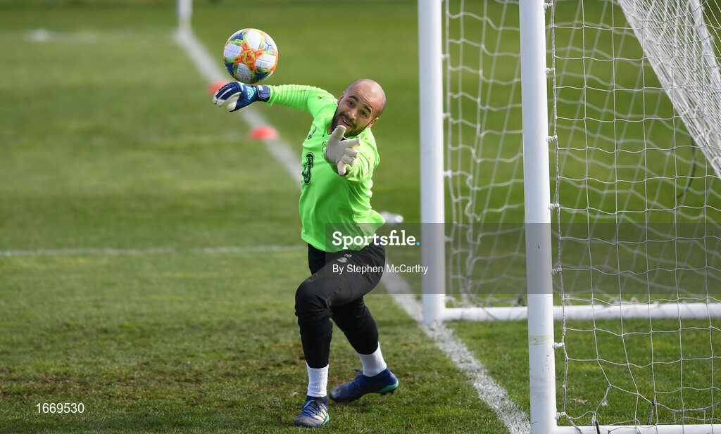 20 March 2019; Darren Randolph during a Republic of Ireland training session at the FAI National Training Centre in Abbotstown, Dublin. Photo by Stephen McCarthy/Sportsfile