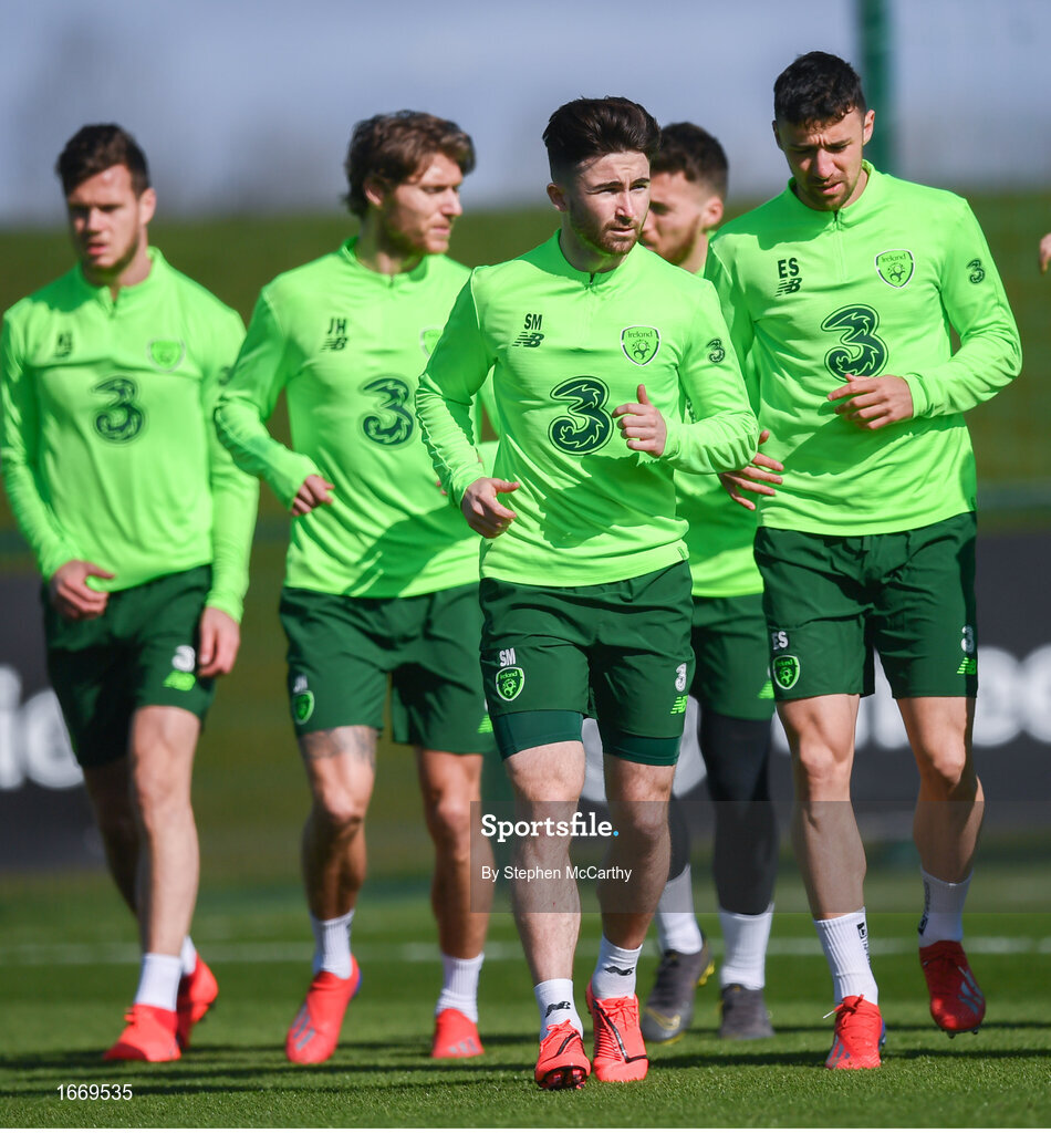 20 March 2019; Sean Maguire during a Republic of Ireland training session at the FAI National Training Centre in Abbotstown, Dublin. Photo by Stephen McCarthy/Sportsfile
