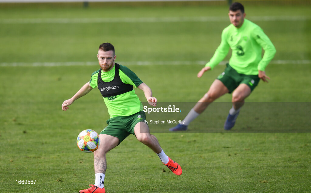 20 March 2019; Jack Byrne during a Republic of Ireland training session at the FAI National Training Centre in Abbotstown, Dublin. Photo by Stephen McCarthy/Sportsfile