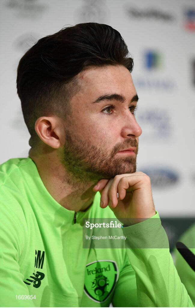 20 March 2019; Sean Maguire during a Republic of Ireland training session at the FAI National Training Centre in Abbotstown, Dublin. Photo by Stephen McCarthy/Sportsfile