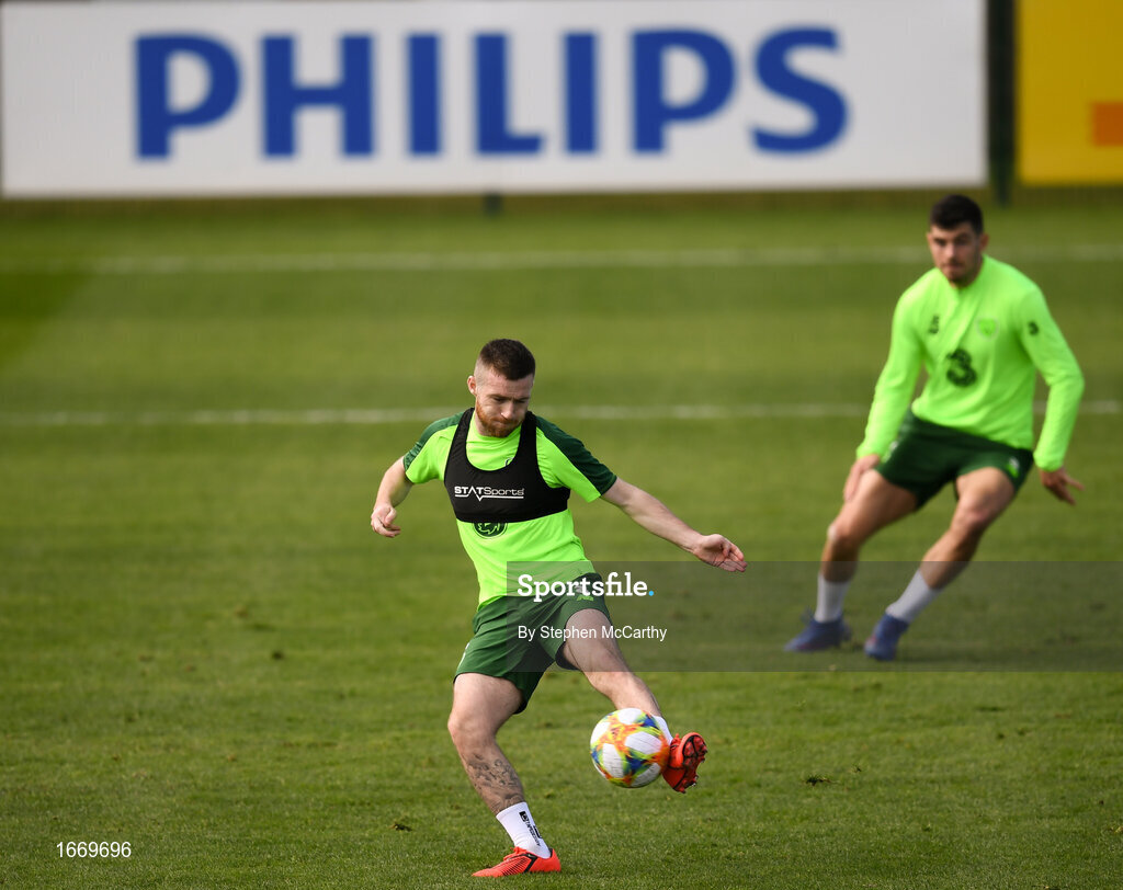 20 March 2019; Jack Byrne during a Republic of Ireland training session at the FAI National Training Centre in Abbotstown, Dublin. Photo by Stephen McCarthy/Sportsfile